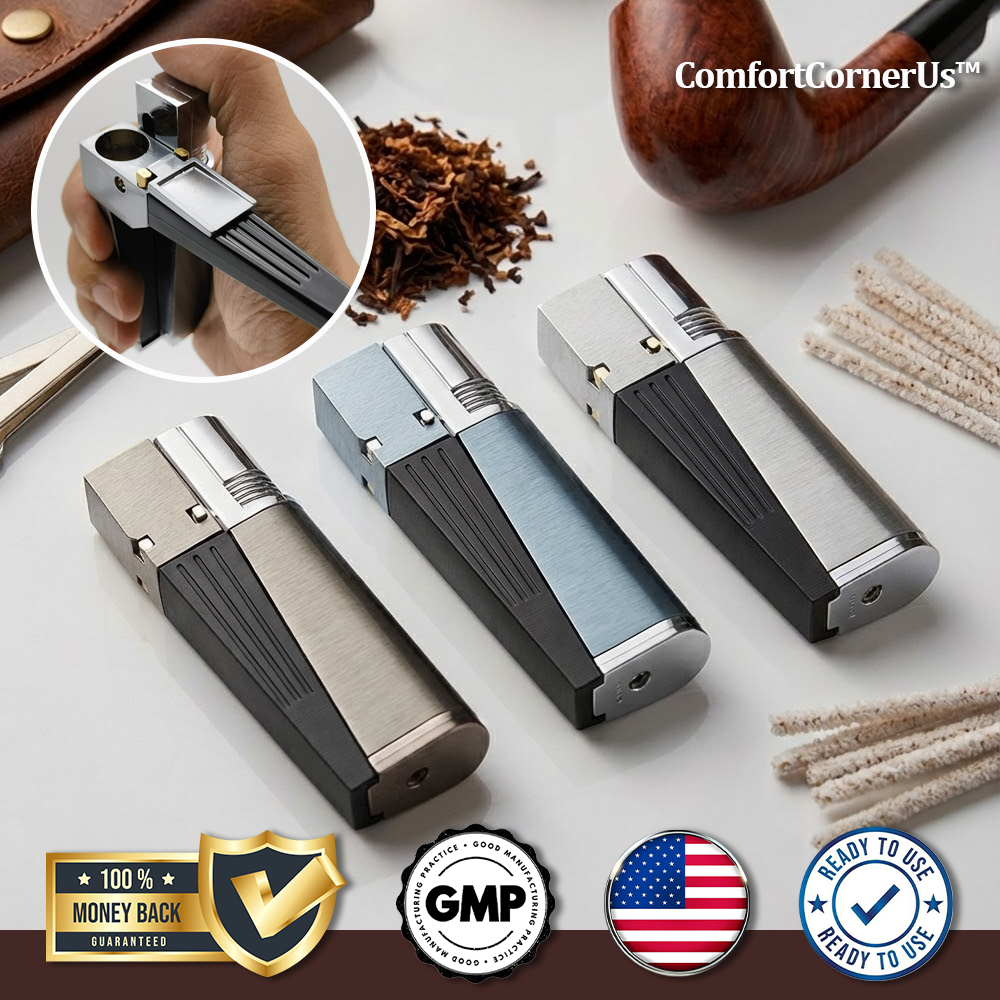 ComfortCornerUs™ Fold-Away 2-in-1 Metal Lighter Combo