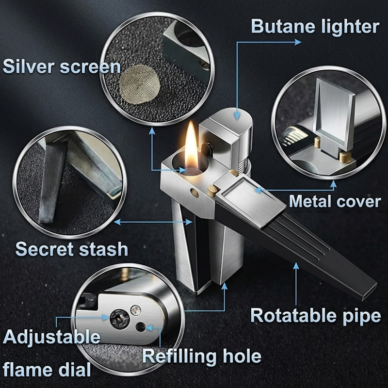 ComfortCornerUs™ Fold-Away 2-in-1 Metal Lighter Combo