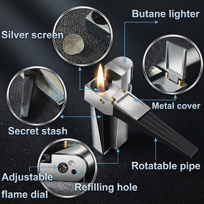 ComfortCornerUs™ Fold-Away 2-in-1 Metal Lighter Combo