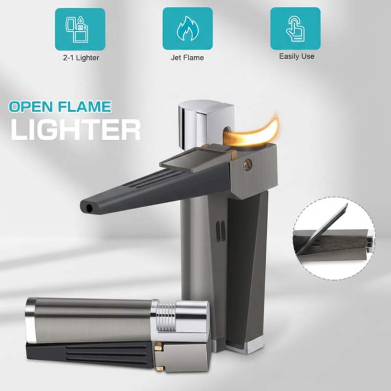 ComfortCornerUs™ Fold-Away 2-in-1 Metal Lighter Combo