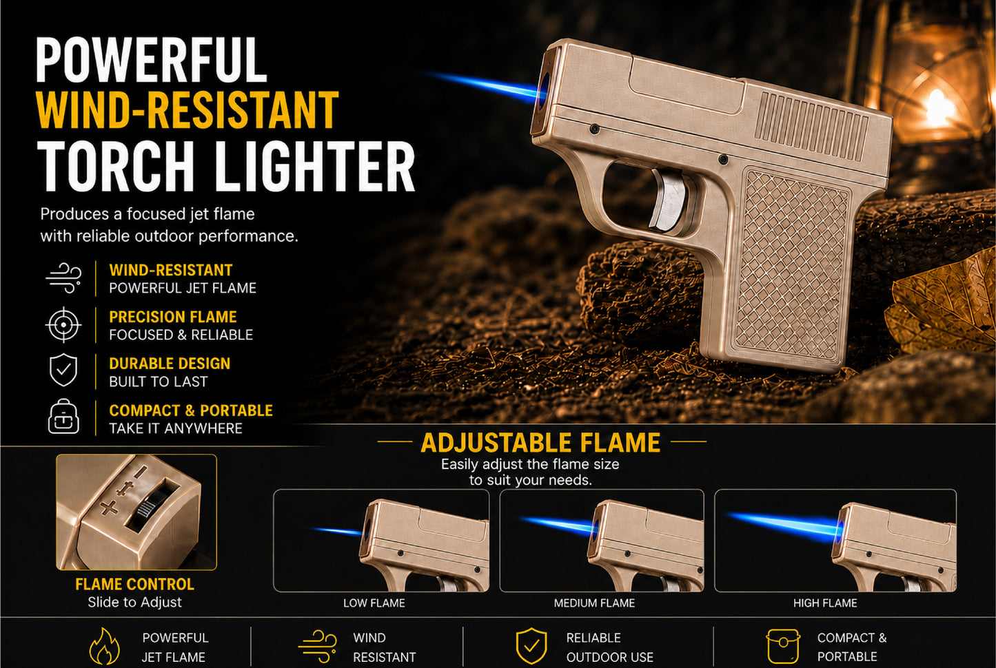 ComfortCornerUs™ GearStrike Utility Storage Torch Lighter
