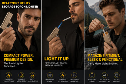 ComfortCornerUs™ GearStrike Utility Storage Torch Lighter
