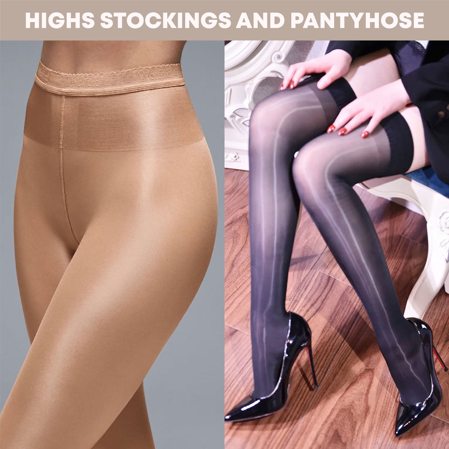 🔥TikTok Hot Sellers - ComfortCornerUs™ GlossSilk Oil-Shine Thigh-Highs Stockings/ Pantyhose (Copy)