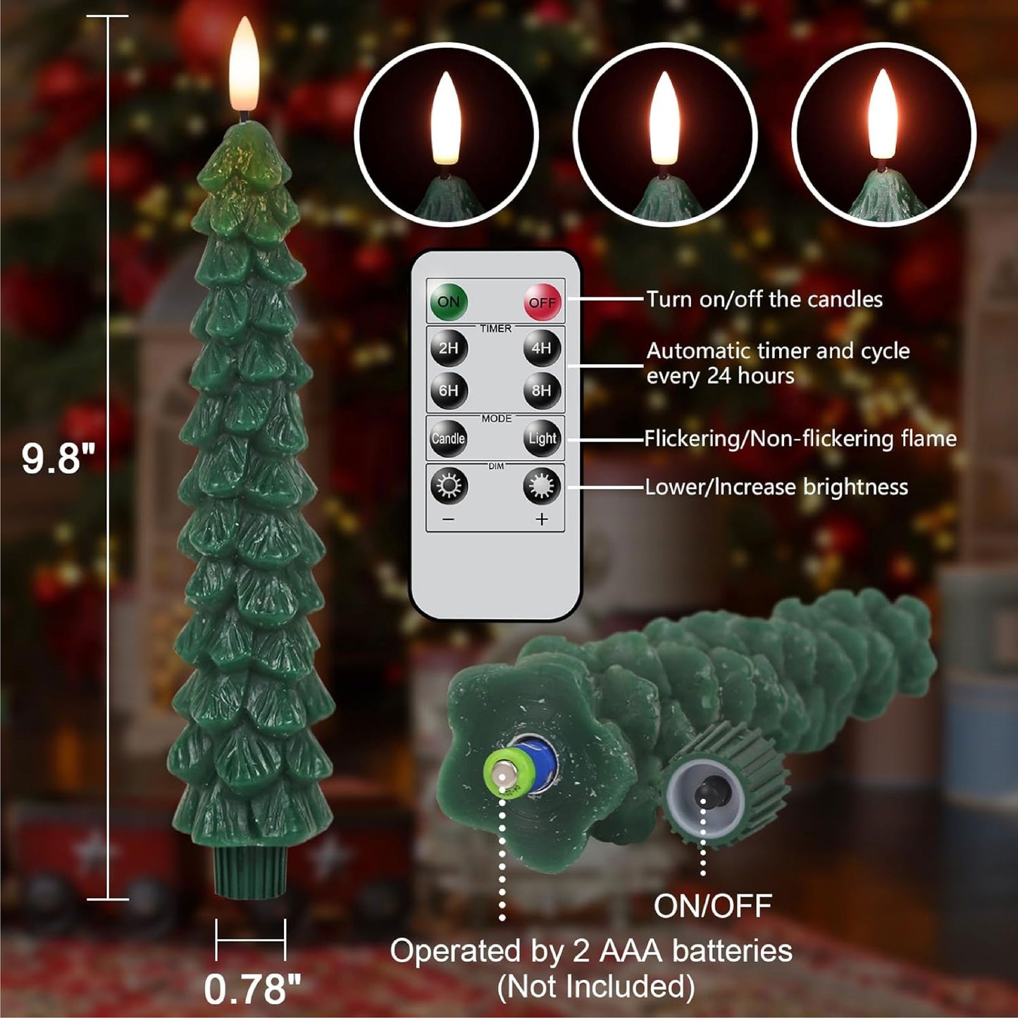 🔥TikTok Hot Sellers- ComfortCornerUs™ GlowLite Flameless Christmas Taper Candles