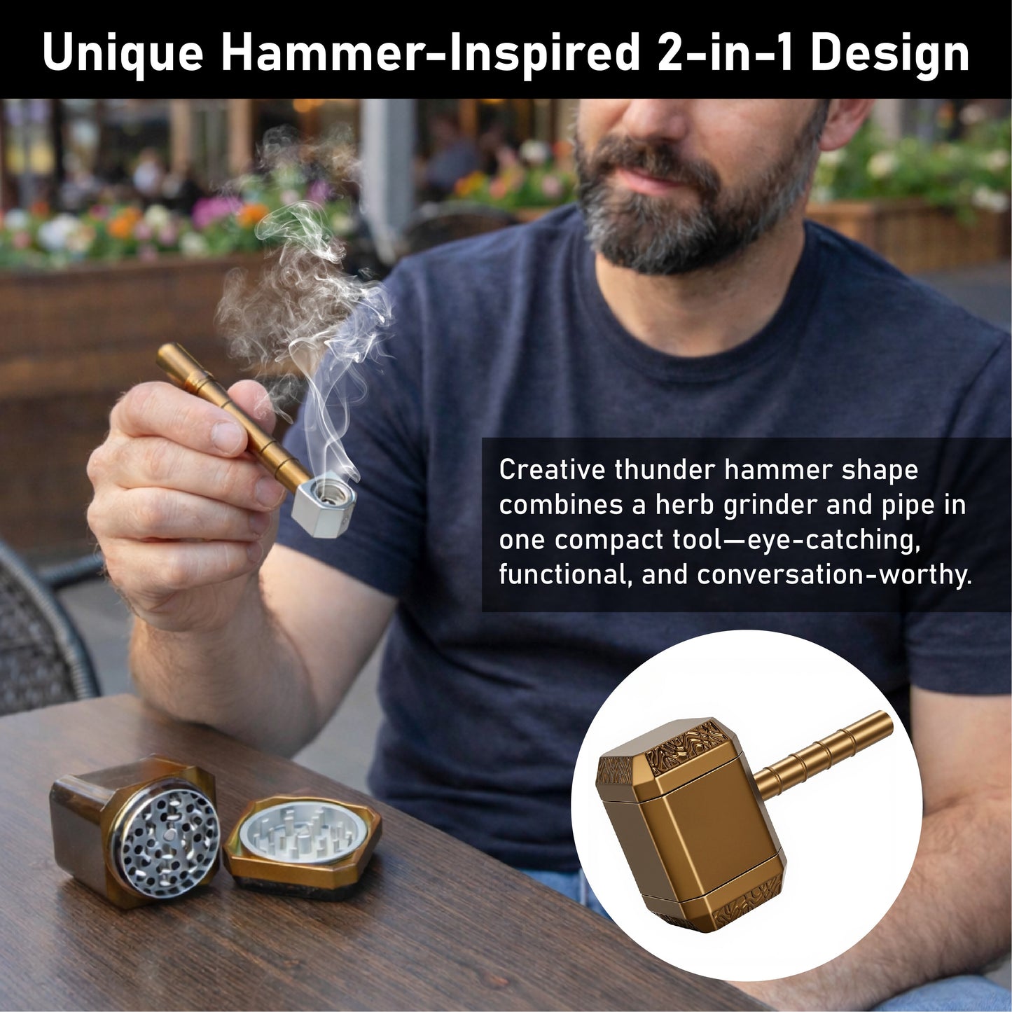 ComfortCornerUs™ HammerGrind 2-in-1 Alloy Grinder Combo