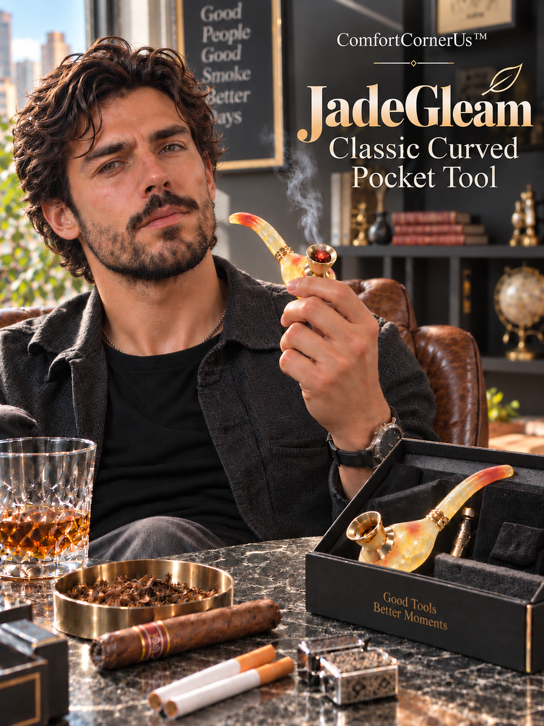 ComfortCornerUs™ JadeGleam Classic Curved Pocket Tool