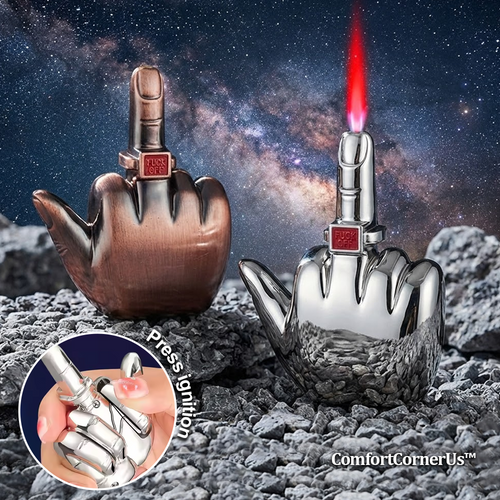 ComfortCornerUs™ LaughFlip Middle Finger Jet Flame Lighter