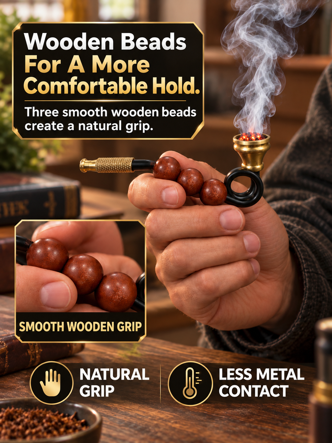 ComfortCornerUs™ LoopCraft Wooden Bead Alloy Pocket Tool