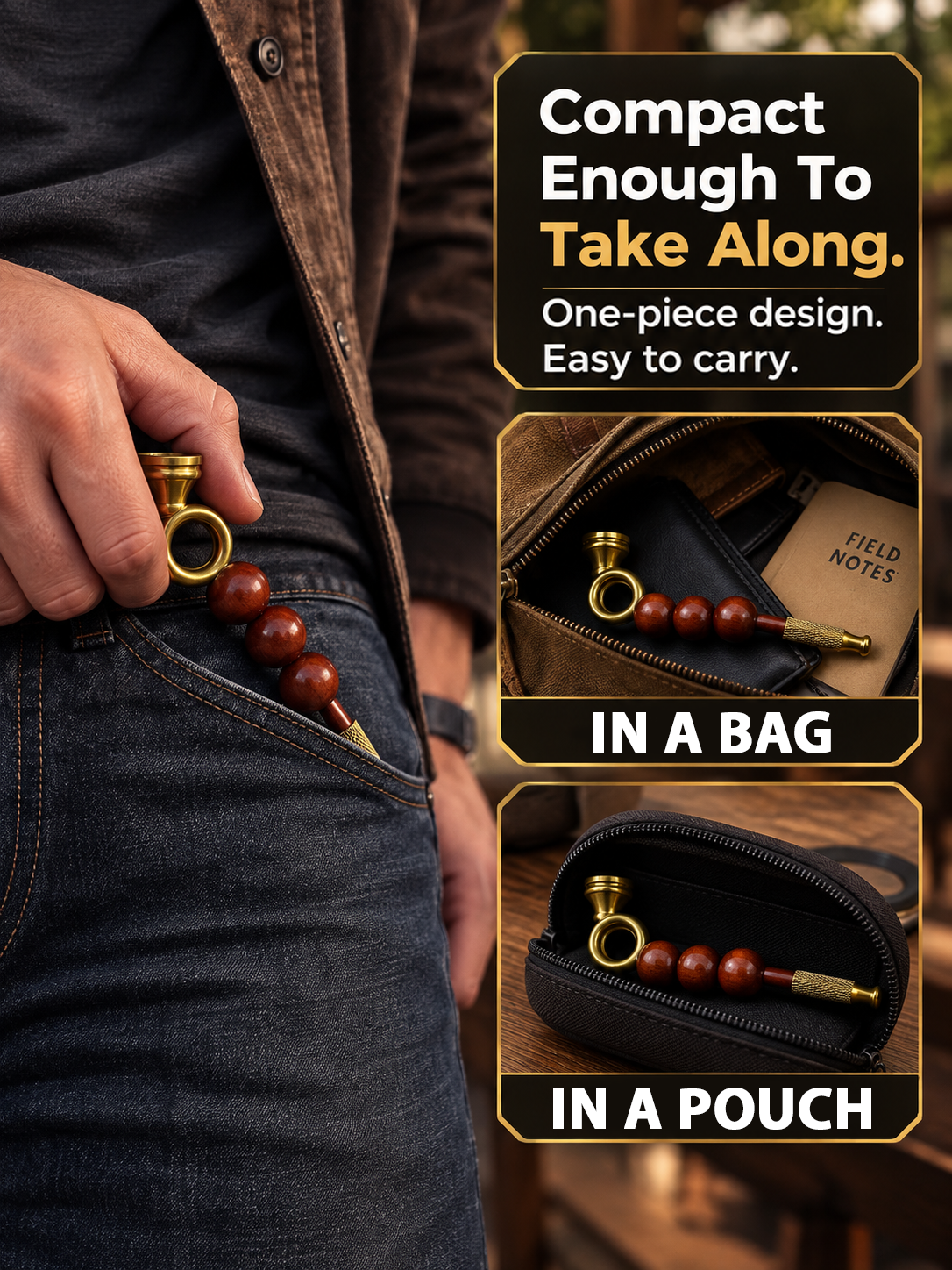 ComfortCornerUs™ LoopCraft Wooden Bead Alloy Pocket Tool