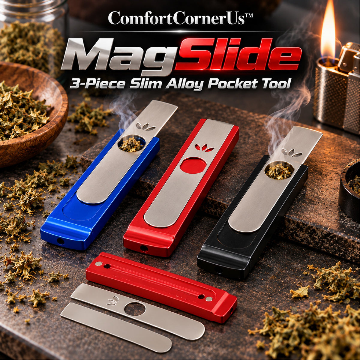 ComfortCornerUs™ MagSlide 3-Piece Slim Alloy Pocket Tool