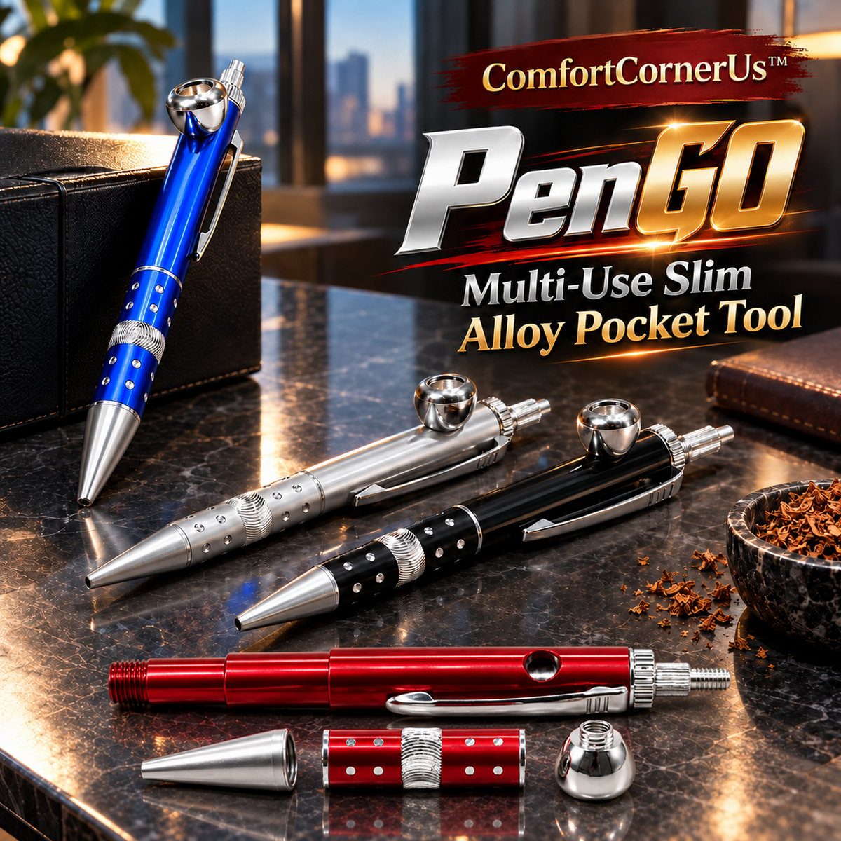ComfortCornerUs™ PenGO Multi-Use Slim Alloy Pocket Tool