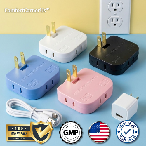 ComfortCornerUs™ PlugTurn Rotating Outlet Wall Adapter
