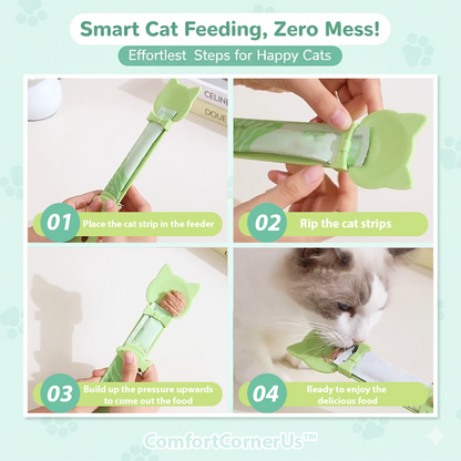 ComfortCornerUs™ PurrStrip Cat Treat Glide Spoon