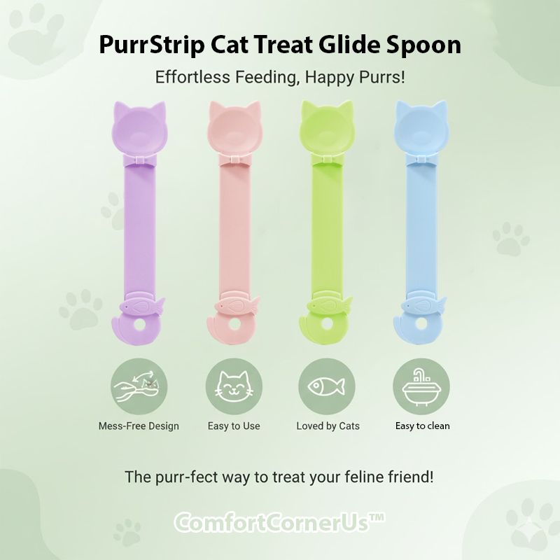 ComfortCornerUs™ PurrStrip Cat Treat Glide Spoon