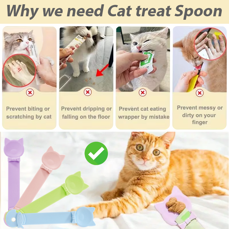 ComfortCornerUs™ PurrStrip Cat Treat Glide Spoon