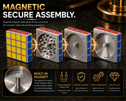 ComfortCornerUs™ PuzzleCube 4-Layer Alloy Grinder