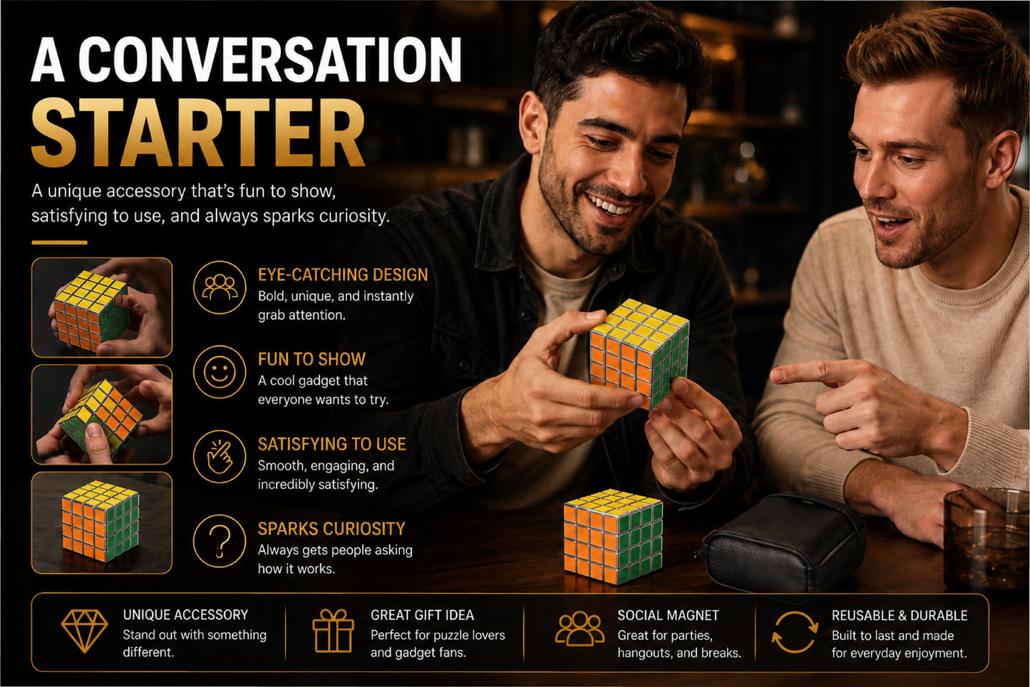 ComfortCornerUs™ PuzzleCube 4-Layer Alloy Grinder