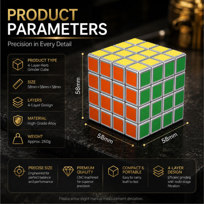 ComfortCornerUs™ PuzzleCube 4-Layer Alloy Grinder