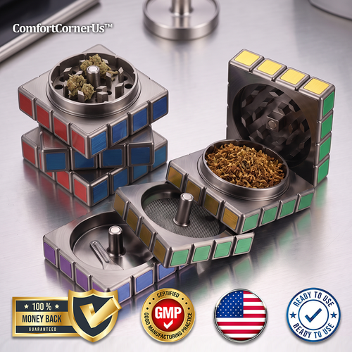 ComfortCornerUs™ PuzzleCube 4-Layer Alloy Grinder