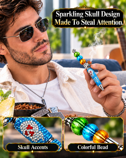 ComfortCornerUs™ SkullGleam Jeweled Alloy Pen Pocket Tool