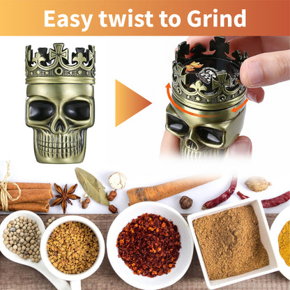 ComfortCornerUs™ SkullVault Spice Grinding Container