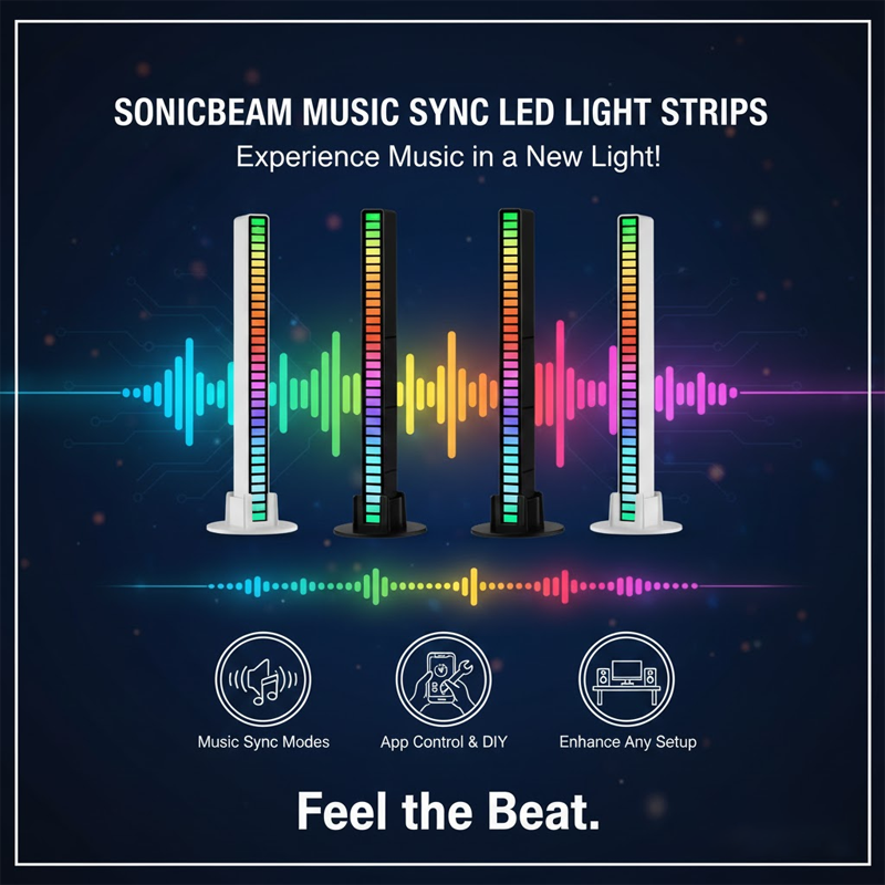 ComfortCornerUs™ SonicBeam Music Sync LED Light Strips