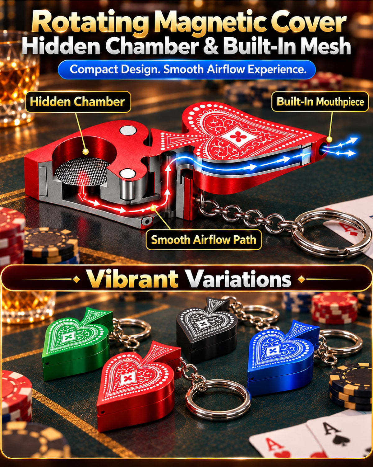 ComfortCornerUs™ SpadeLock Magnetic Alloy Keychain Tool