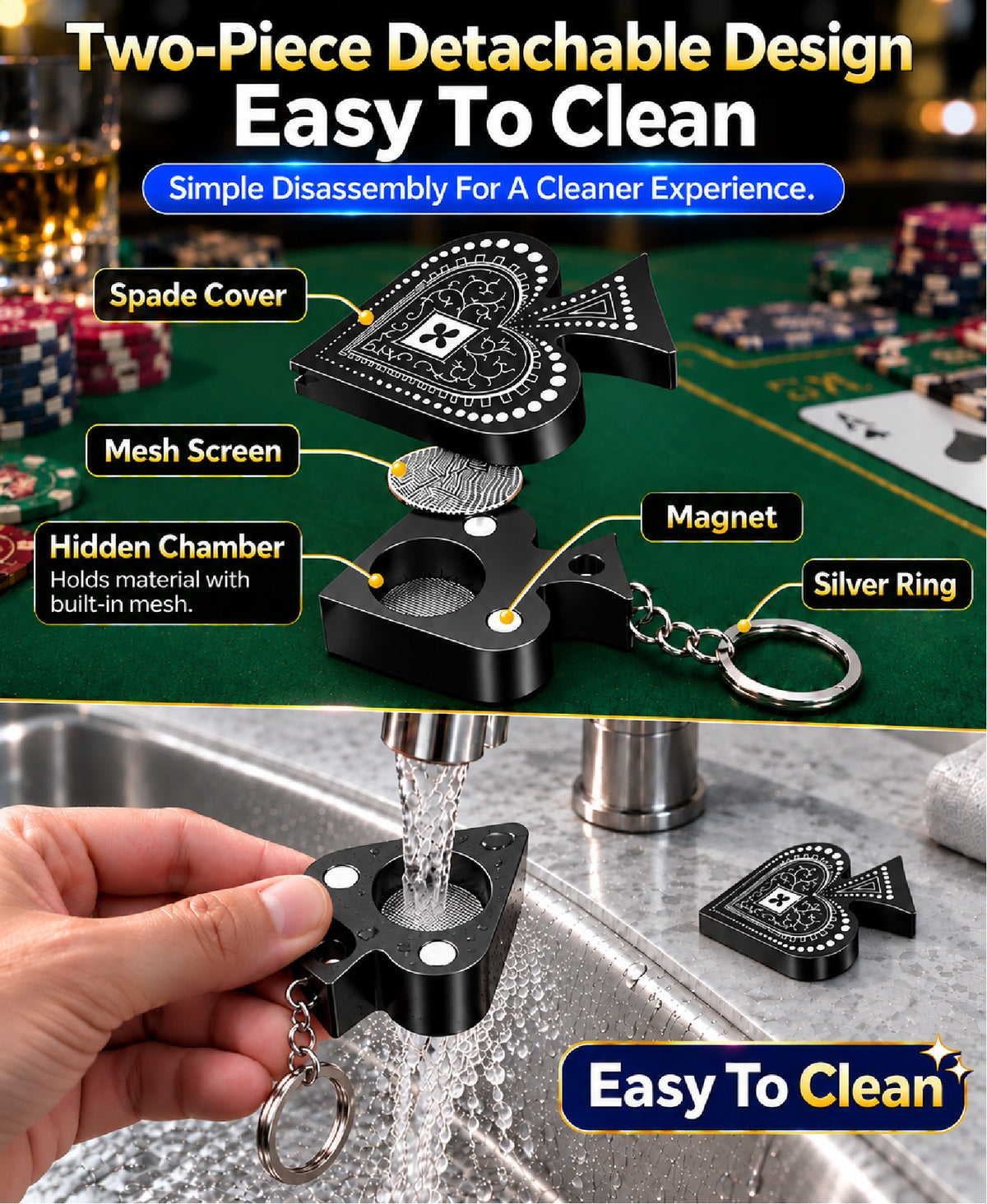 ComfortCornerUs™ SpadeLock Magnetic Alloy Keychain Tool