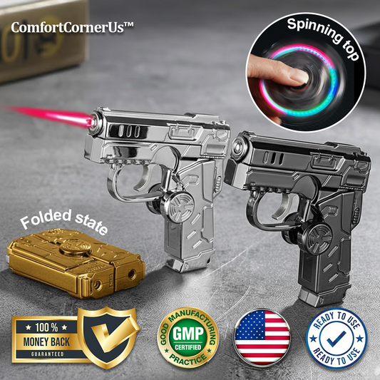 ComfortCornerUs™ SpinFire RGB Folding Pistol Lighter