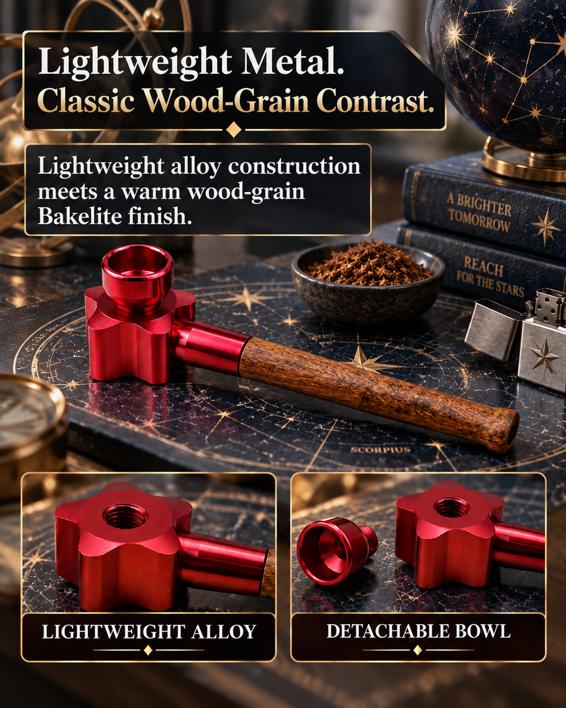 ComfortCornerUs™ StarCraft Wood-Grain Alloy Pocket Tool