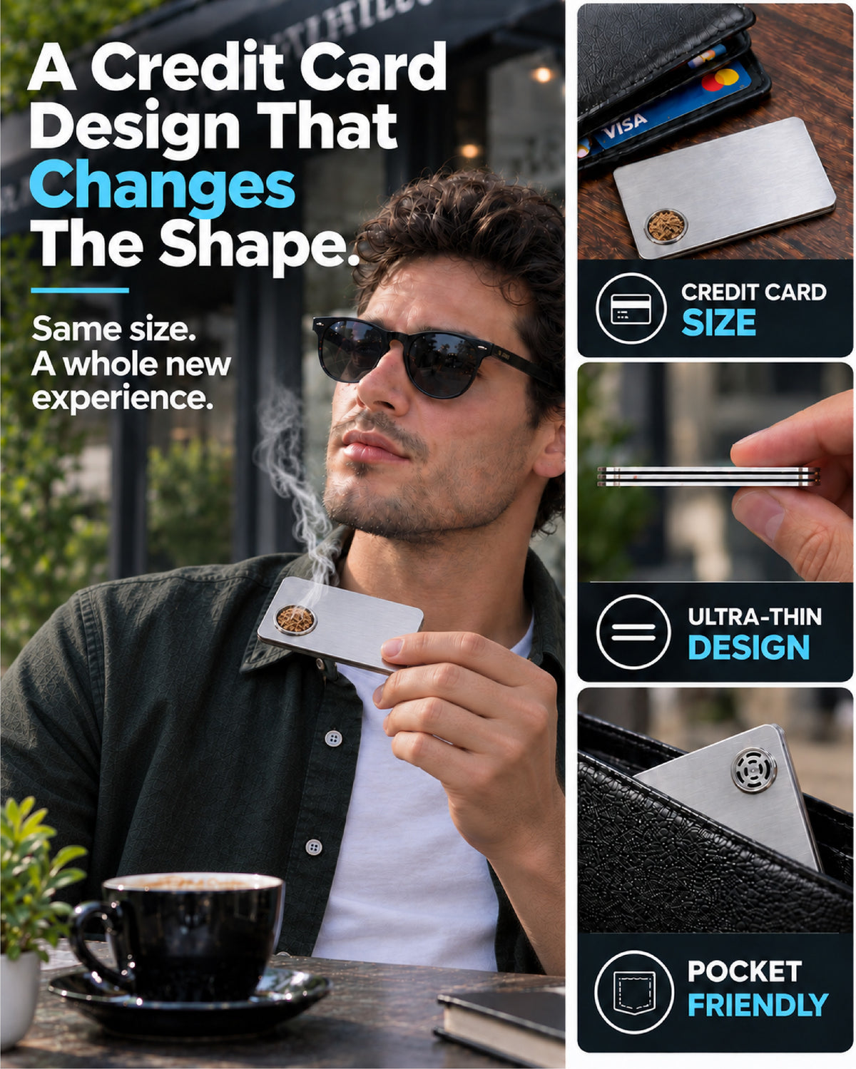 ComfortCornerUs™ SteelSlim Magnetic Credit Card Pocket Tool