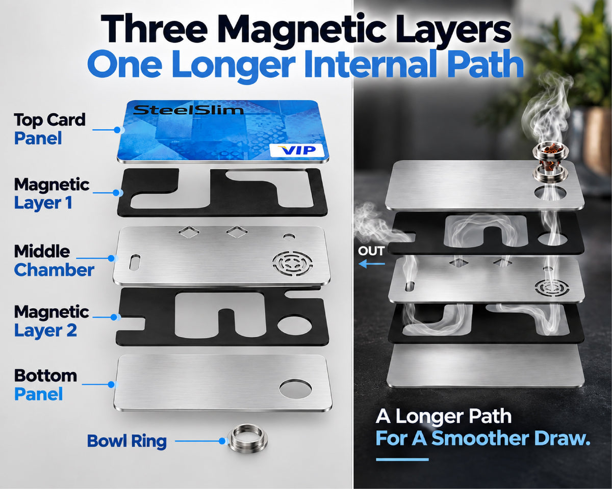ComfortCornerUs™ SteelSlim Magnetic Credit Card Pocket Tool