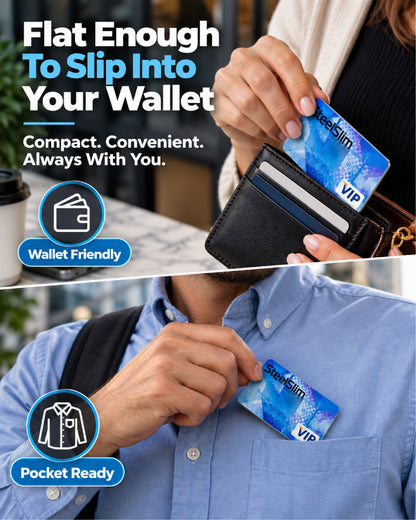 ComfortCornerUs™ SteelSlim Magnetic Credit Card Pocket Tool