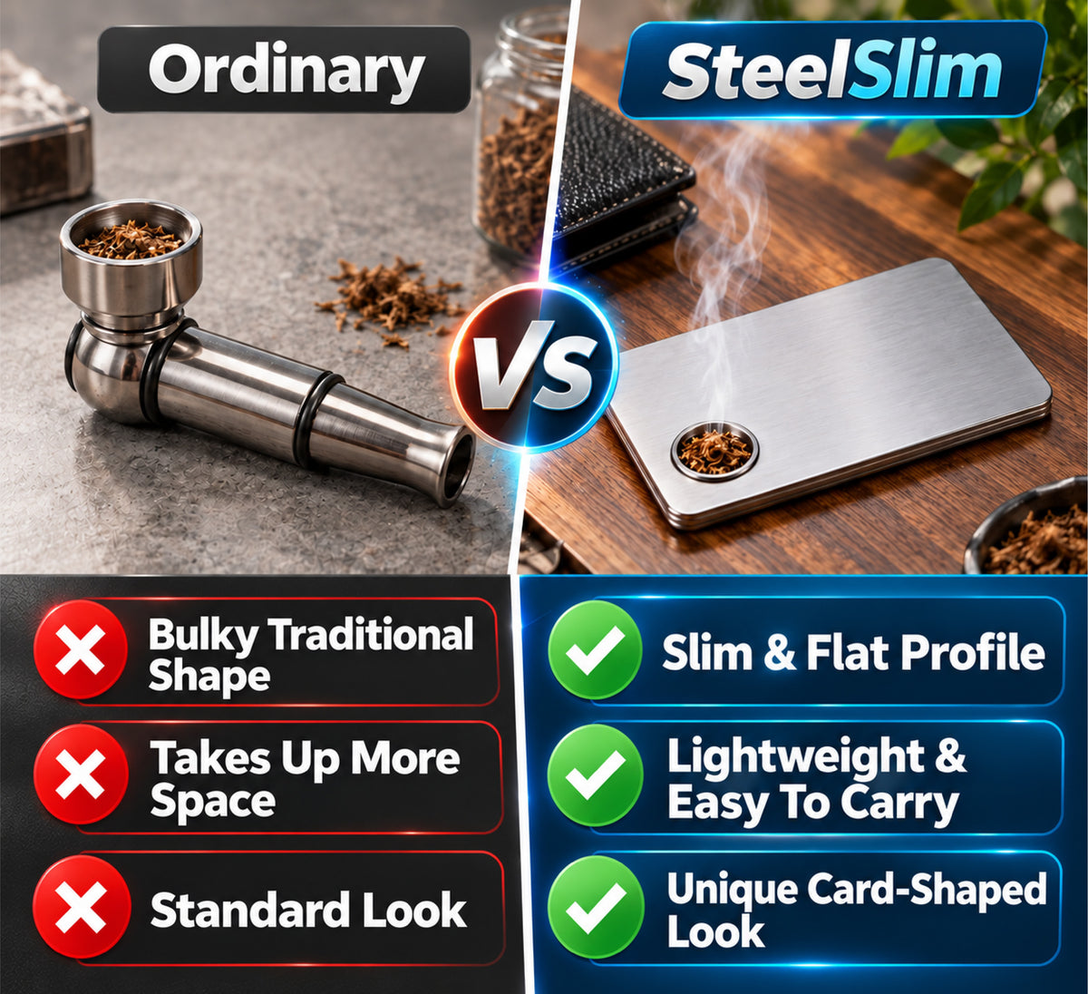 ComfortCornerUs™ SteelSlim Magnetic Credit Card Pocket Tool