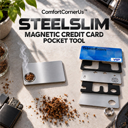 ComfortCornerUs™ SteelSlim Magnetic Credit Card Pocket Tool