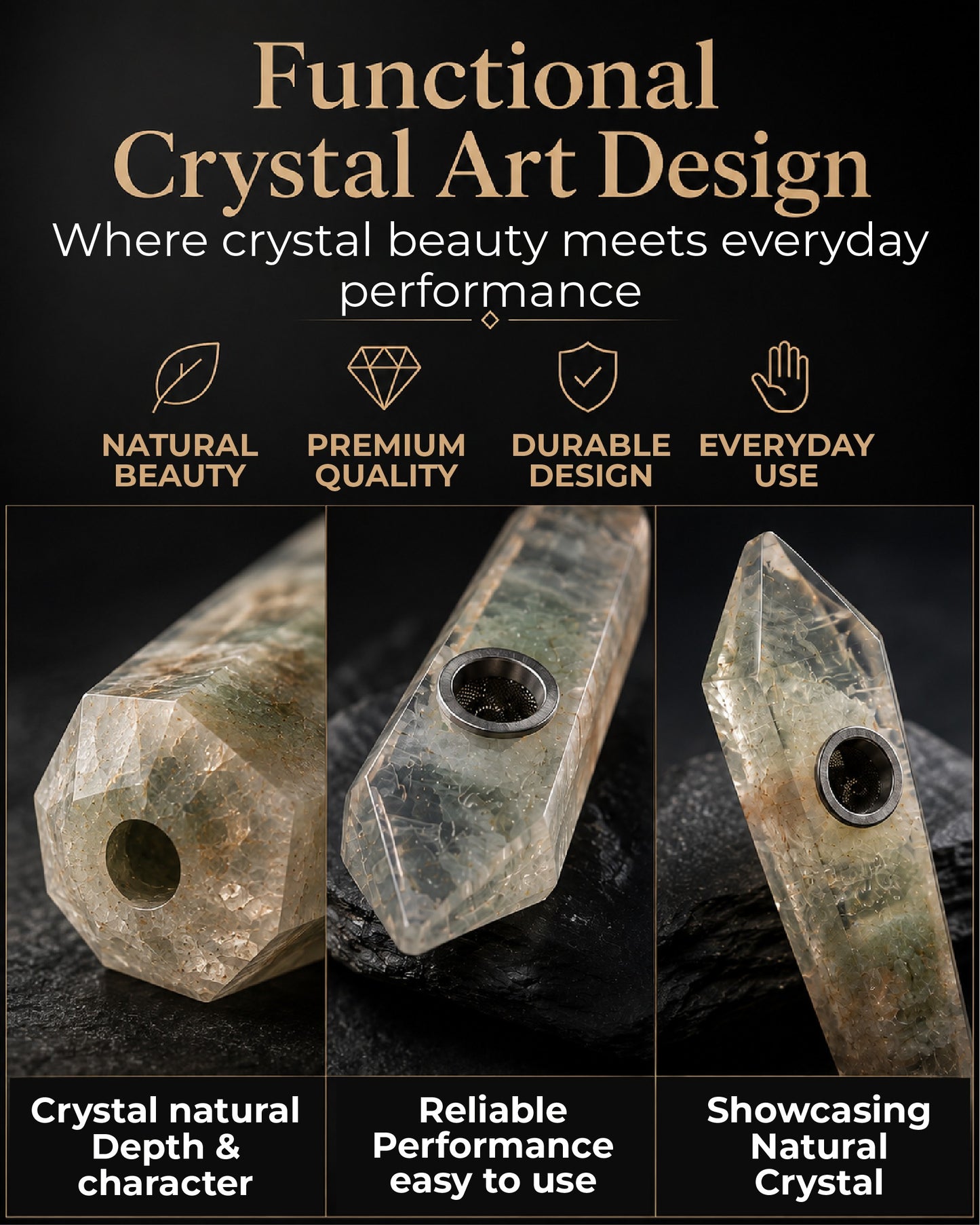 ComfortCornerUs™ StoneArt Natural Crystal Alloy Tool
