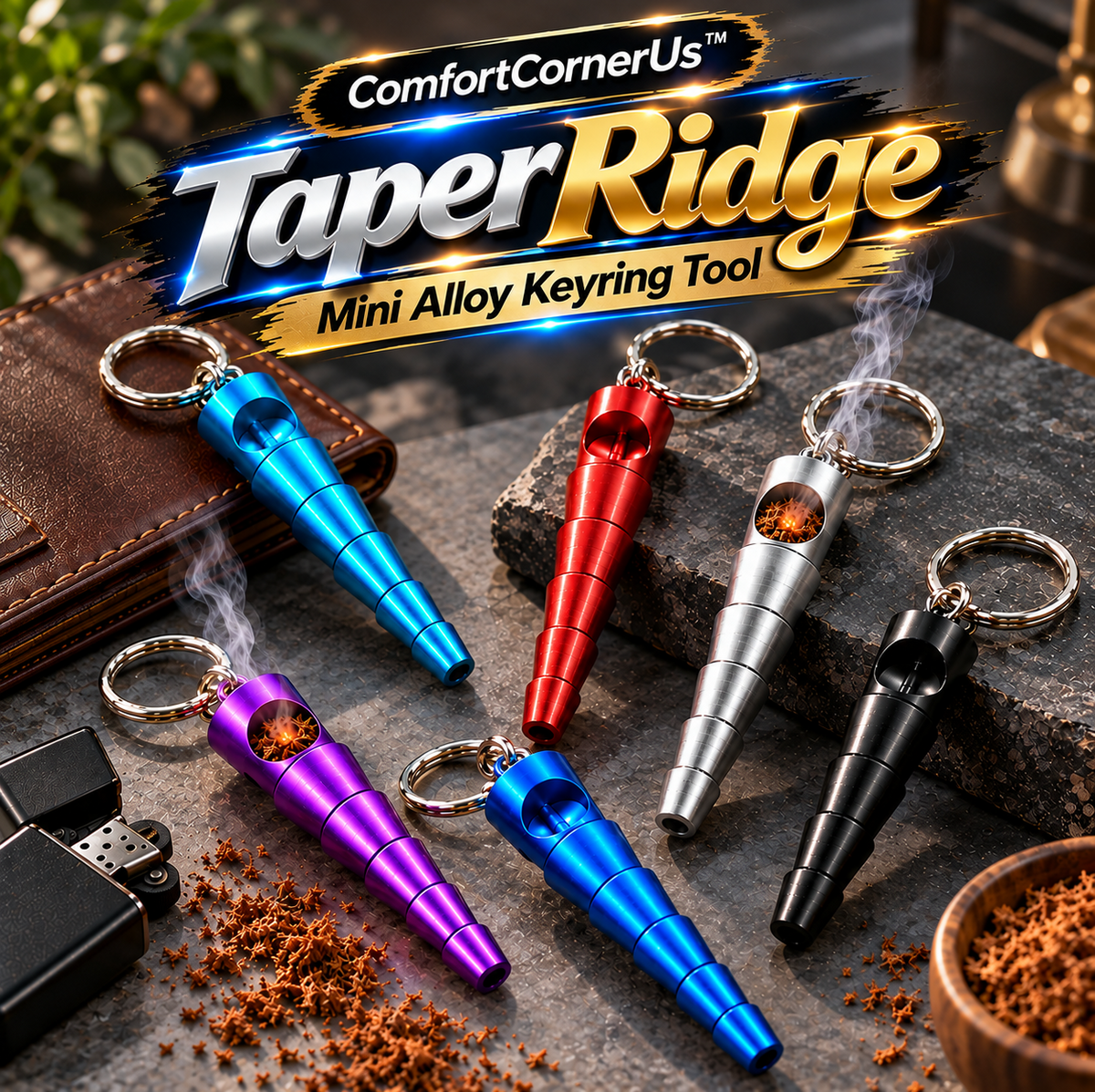 ComfortCornerUs™ TaperRidge Mini Alloy Keyring Tool