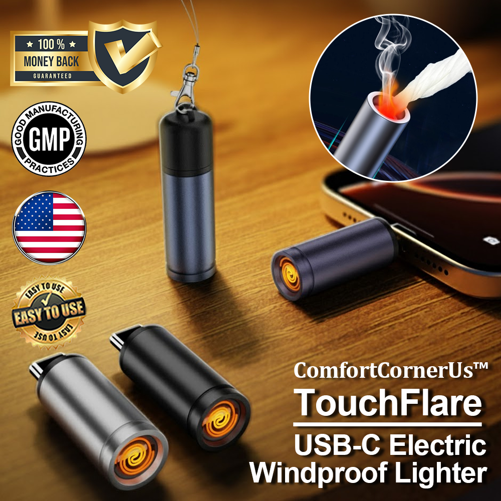 ComfortCornerUs™ TouchFlare USB-C Electric Windproof Lighter