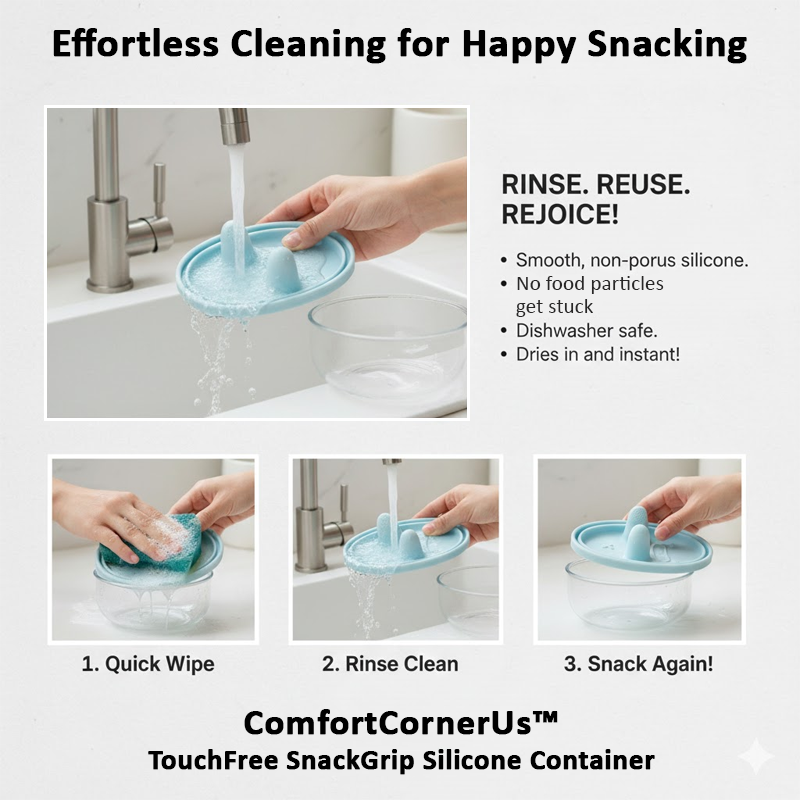 ComfortCornerUs™ TouchFree SnackGrip Silicone Container