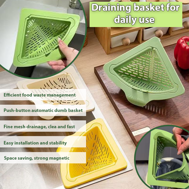 ComfortCornerUs™ TwistClean Magnetic Corner Drain Basket
