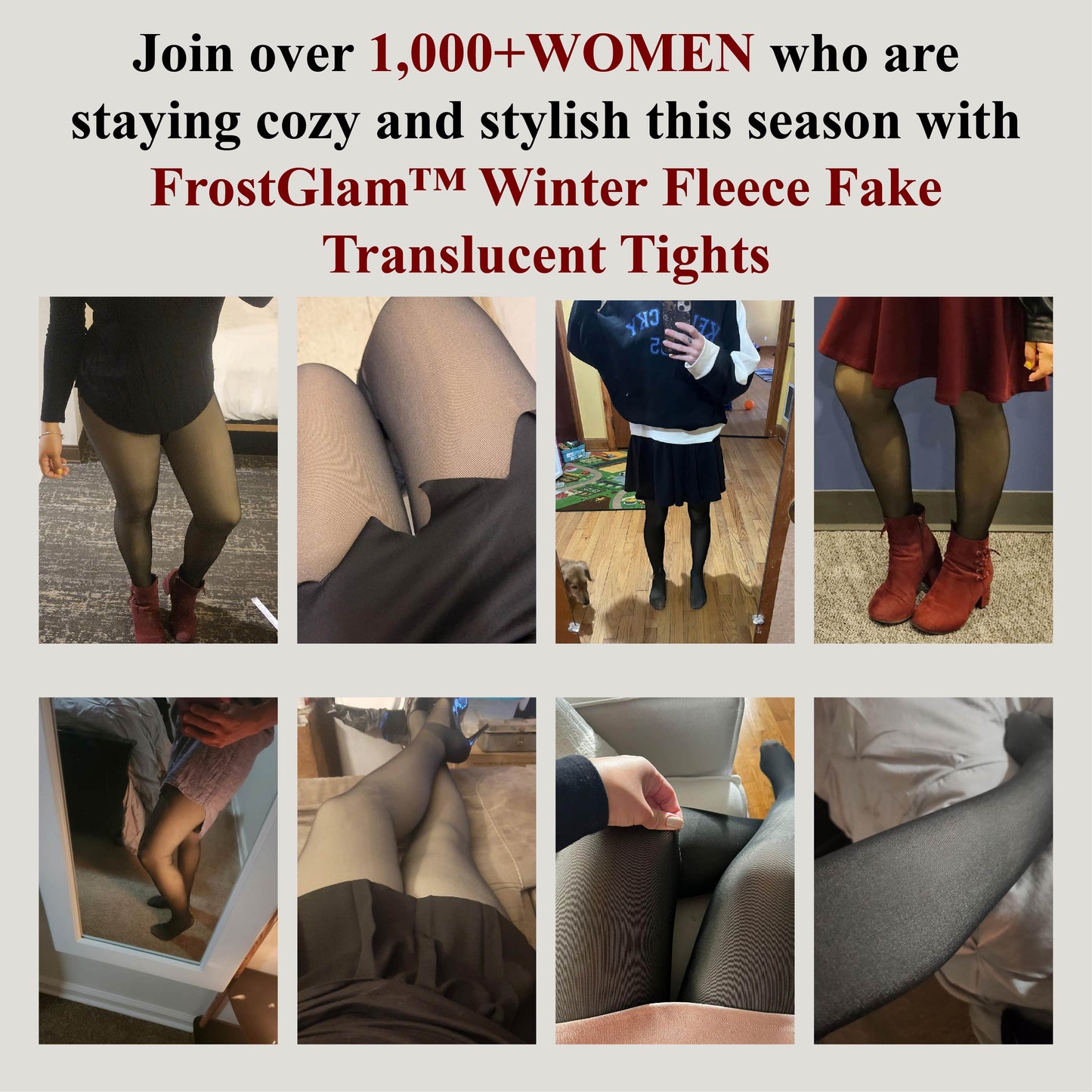👍 ComfortCornerUs™ Winter Fleece Fake Translucent Tights
