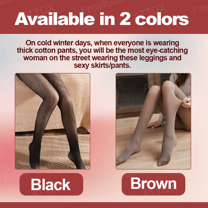 👍 ComfortCornerUs™ Winter Fleece Fake Translucent Tights