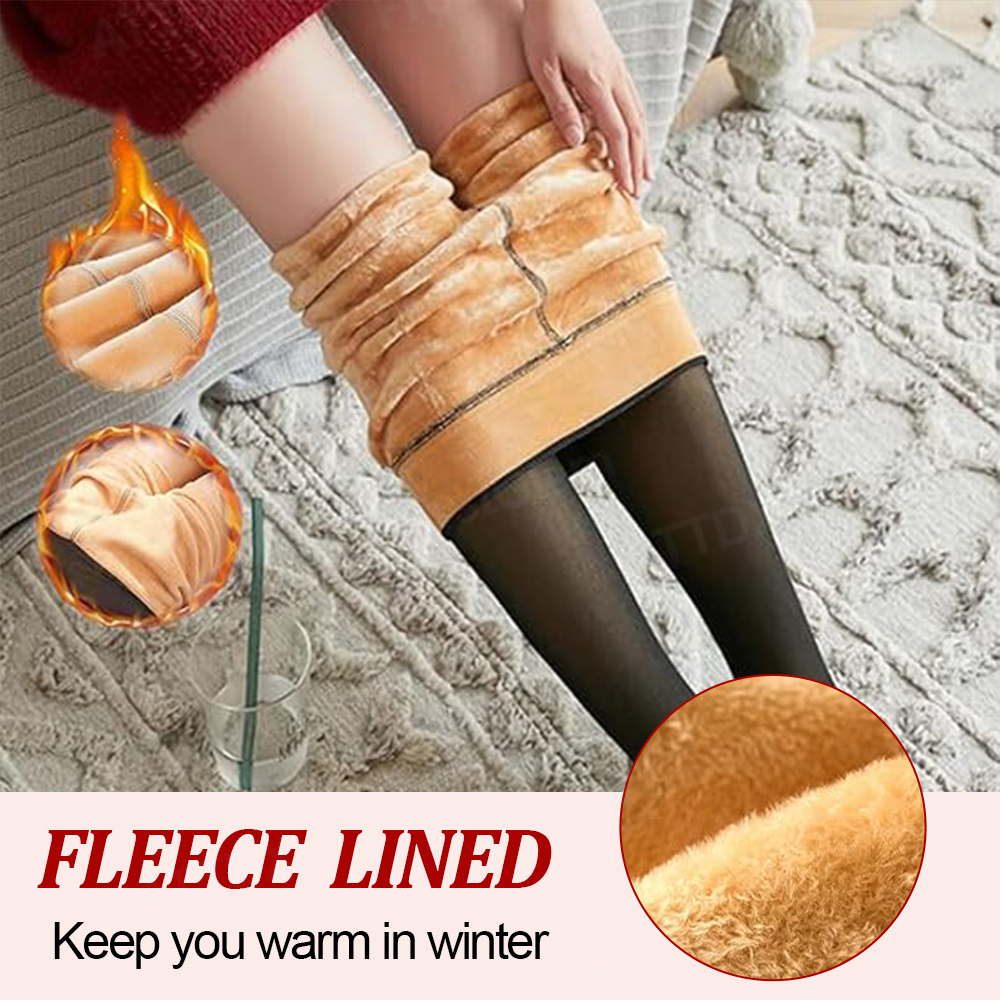 👍 ComfortCornerUs™ Winter Fleece Fake Translucent Tights