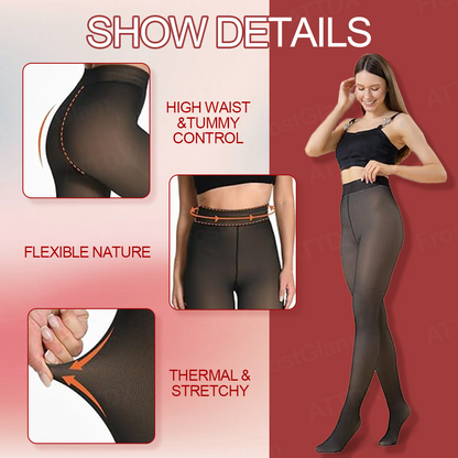 👍 ComfortCornerUs™ Winter Fleece Fake Translucent Tights