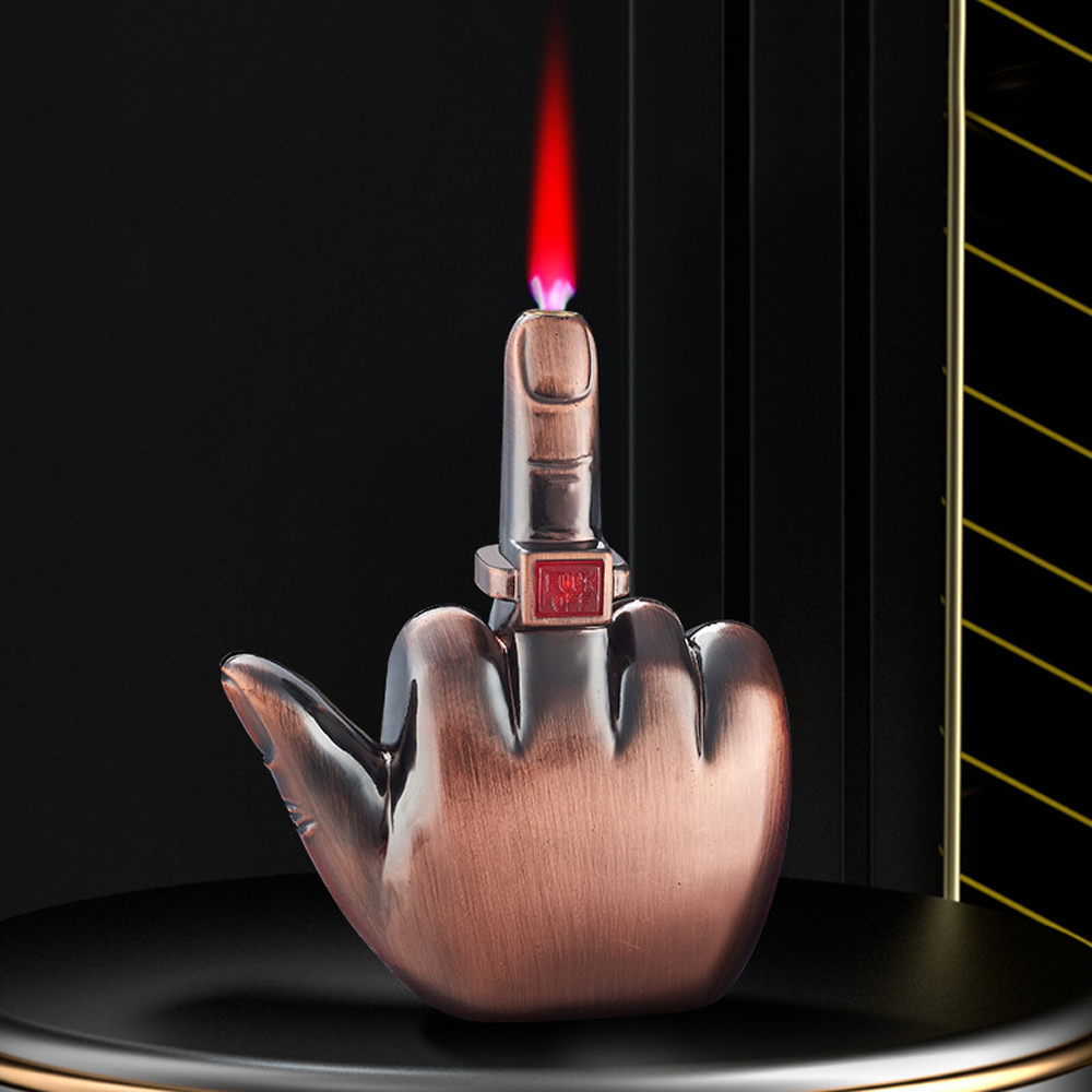 ComfortCornerUs™ LaughFlip Middle Finger Jet Flame Lighter