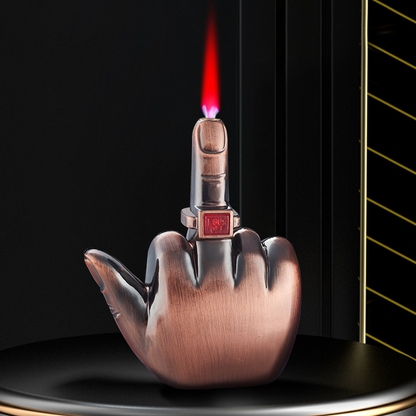 ComfortCornerUs™ LaughFlip Middle Finger Jet Flame Lighter