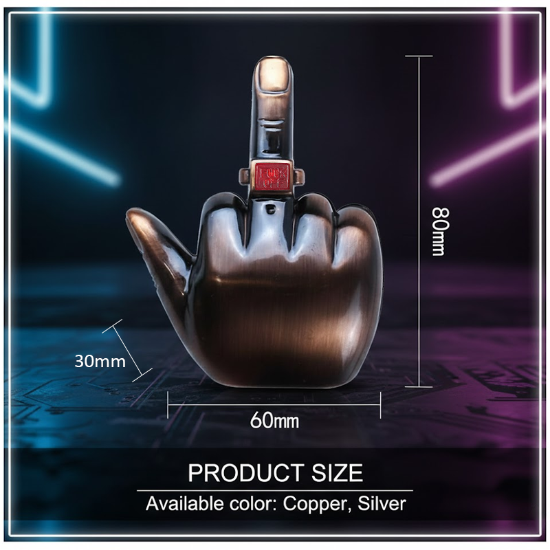 ComfortCornerUs™ LaughFlip Middle Finger Jet Flame Lighter