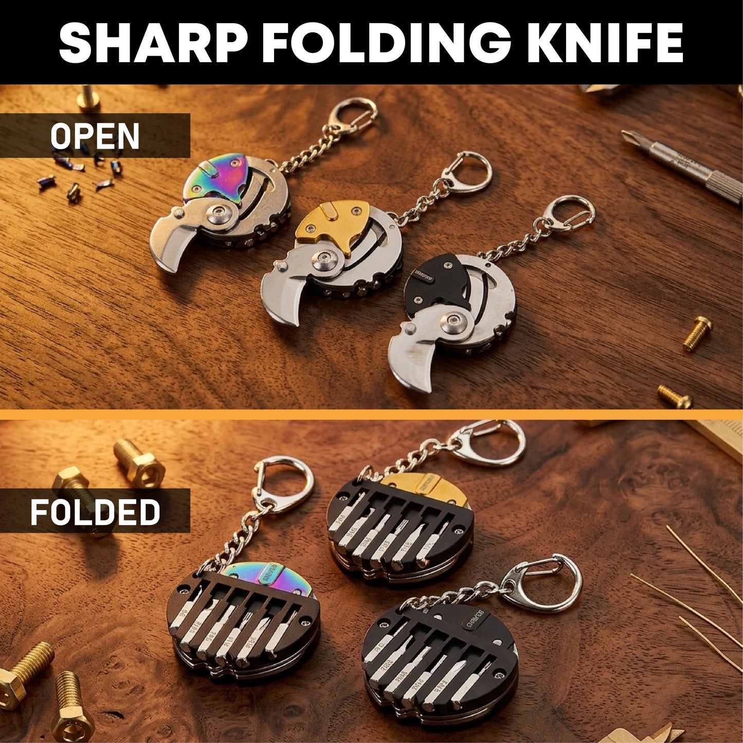 ComfortCornerUs™ MiniFix Knife Screwdriver Keychain Tool
