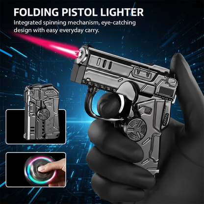 ComfortCornerUs™ SpinFire RGB Folding Pistol Lighter