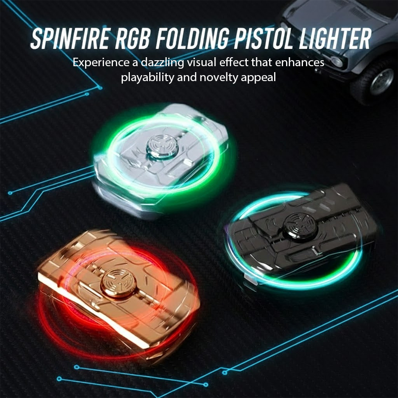 ComfortCornerUs™ SpinFire RGB Folding Pistol Lighter